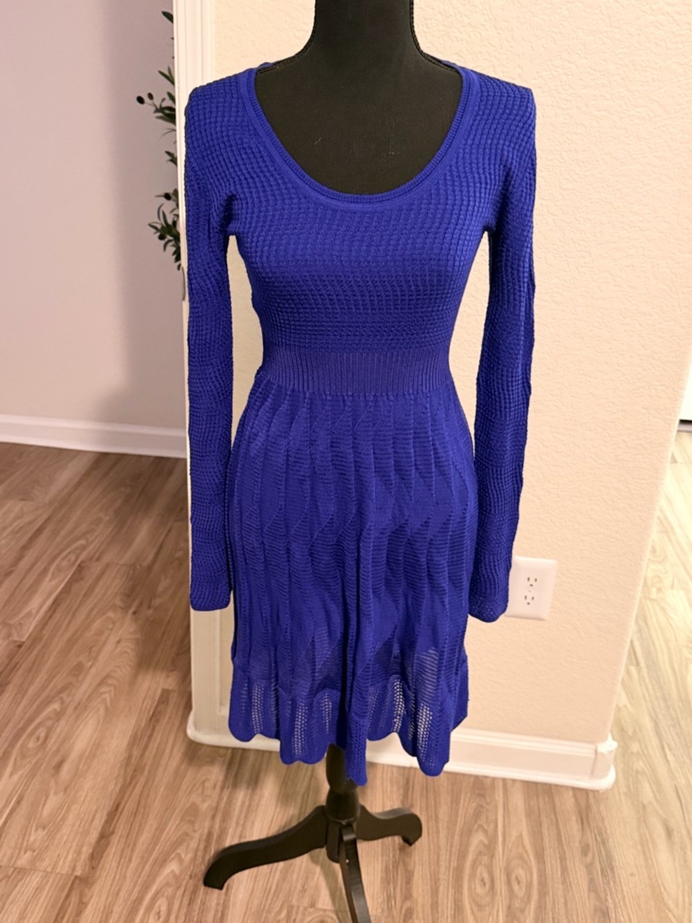 Missoni Royal Blue Long-Sleeve Scoop Neck Knit Dress